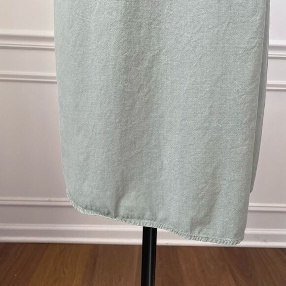Anthropologie Cloth & Stone Live Tie Waist Moss Green Mini Dress M - Picture 5 of 9
